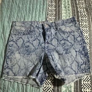Snake print weekend denim shorts